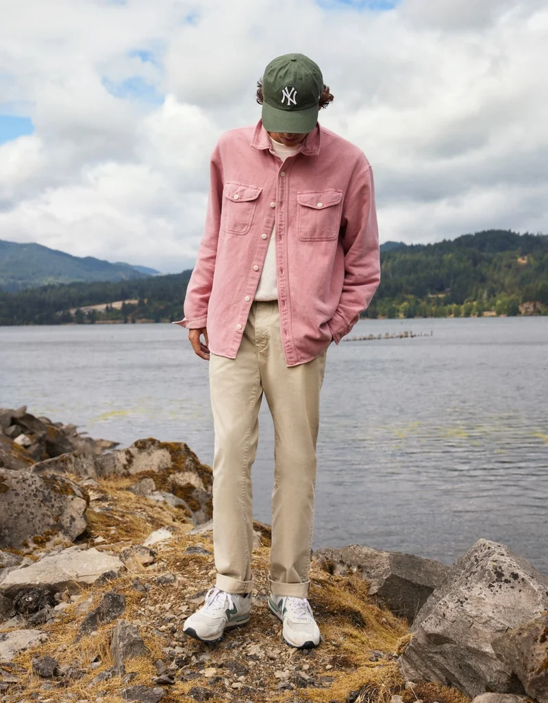 American Eagle  AE Flex Original Straight Lived-In Khaki Pant for Men | Best Price UAE